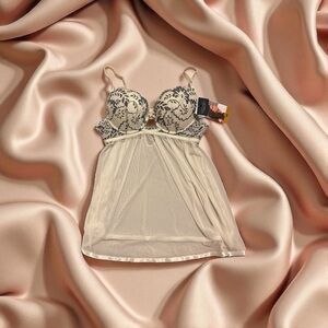 Rachel Black and White Lace Chemise